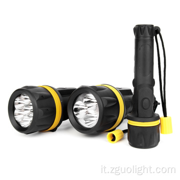 Torcia per torcia di emergenza in gomma resistente 3 LED Torcia